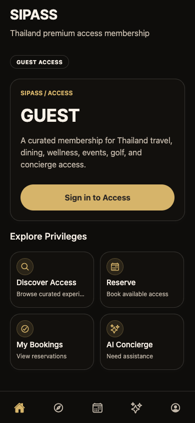 SIPASS.app home